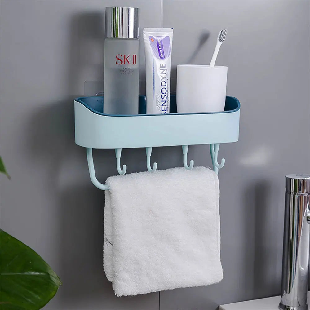 porte serviettes mural adhésif moderne bleu rose blanc minimaliste salle bain