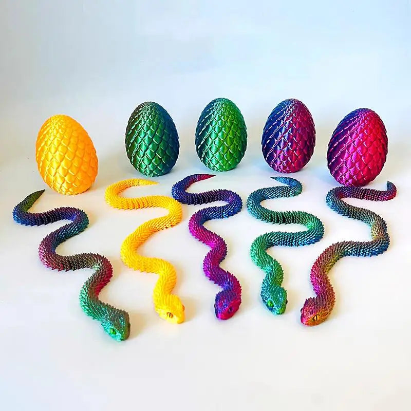 figurines dragons serpents écaillés violet vert orange jaune bleu fantasy decoration maison