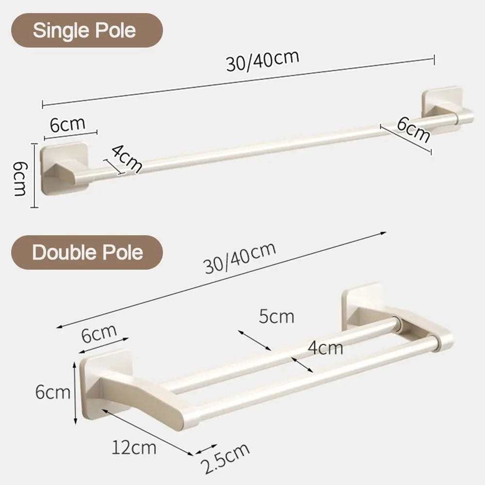 porte serviettes mural adhésif blanc texture tissu beige moderne salle bain 30cm 40cm