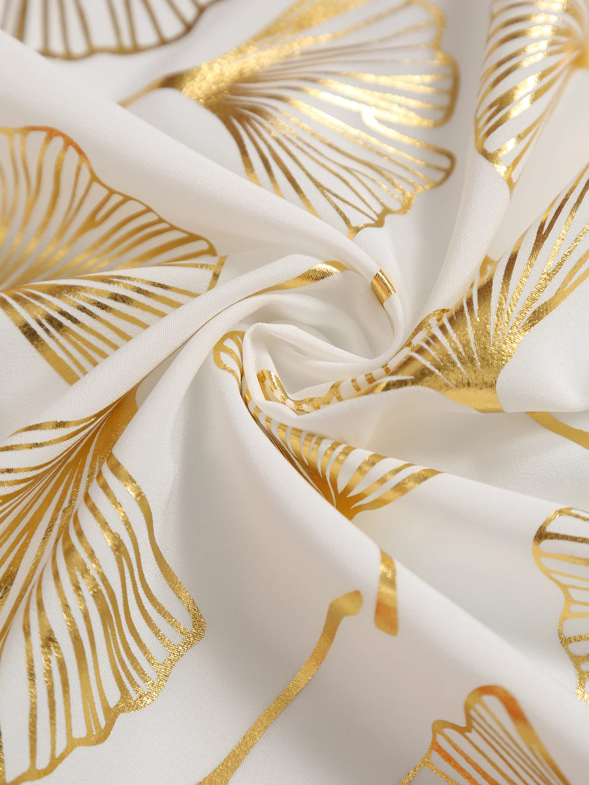rideau semi transparent moderne feuilles dorées fond blanc salon chambre coucher