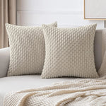 coussin carré orange texture tissée moderne garnissage blanc canapé salon décoration maison