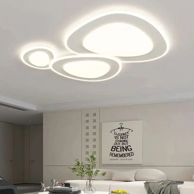 lustres led modernes blanc beige ovale circulaire aluminium flux lumineux 2000 82000 interrupteur bouton