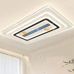plafonnier led moderne blanc noir doré coquillages dorés télécommande minimaliste invisible ventilateur