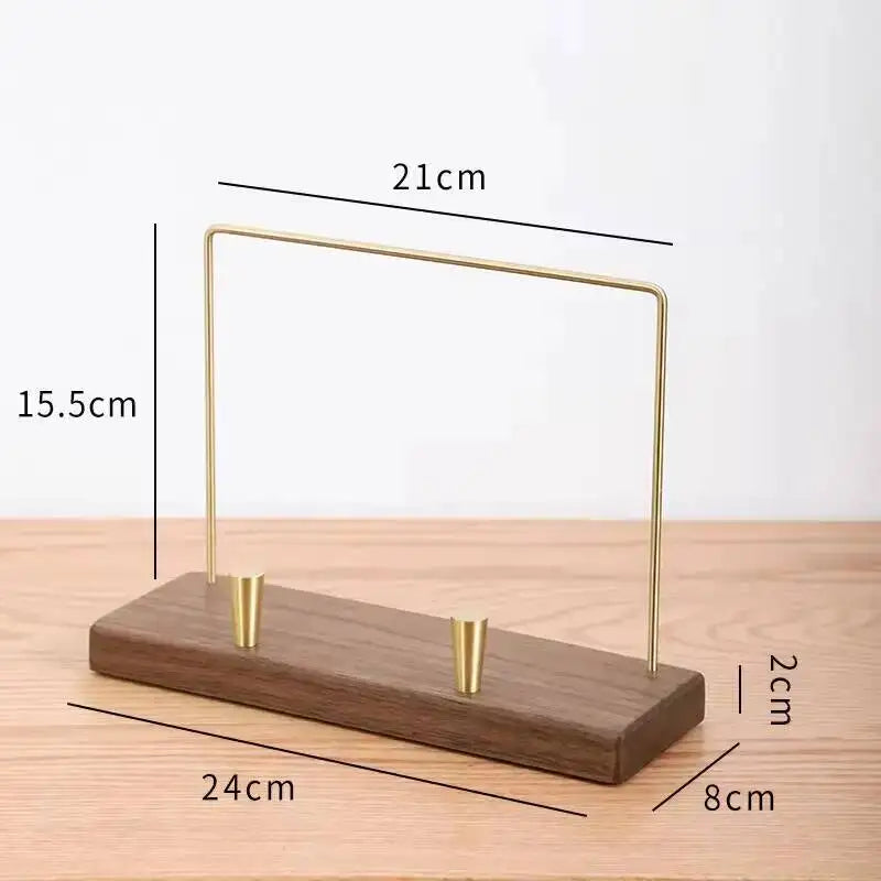 présentoir bois rétro support vinyle disques métal doré minimaliste luxe