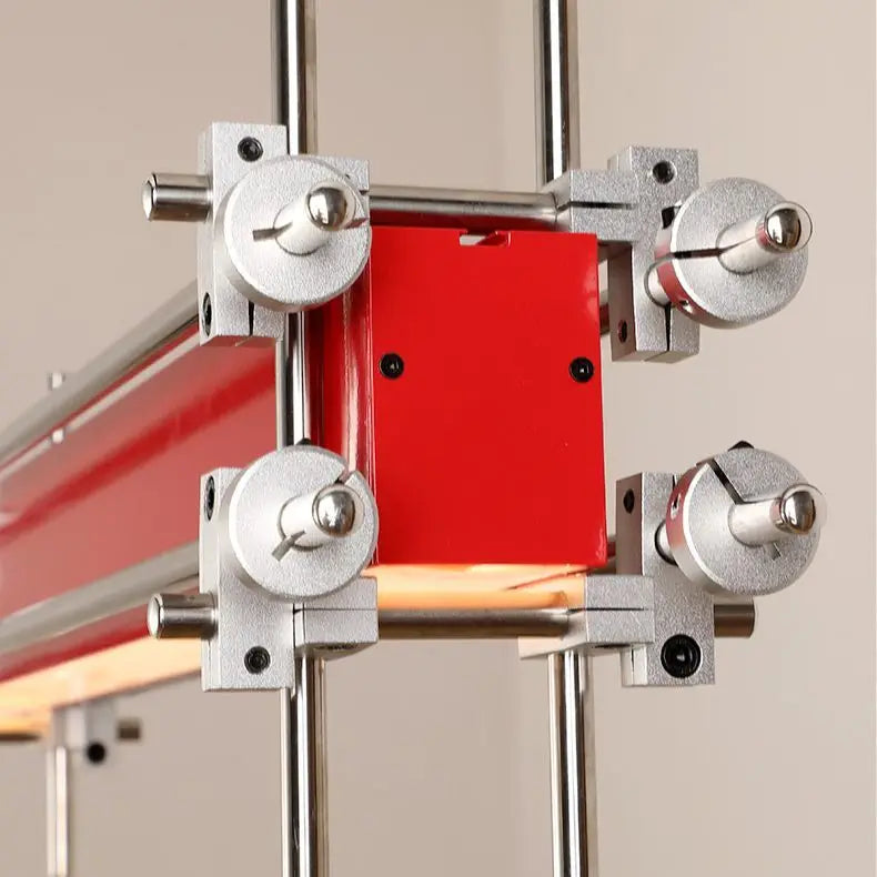 lampe suspendue moderne rouge métal argenté minimaliste éclairage led clips barres métalliques facile chambre