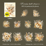 sticker fleur vintage blanc bleu floral manuel papier opacité 145 95mm