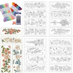 feuilles adhésives broderie motifs floraux fleurs feuilles branches classiques différentes couleurs solubles eau bricolage