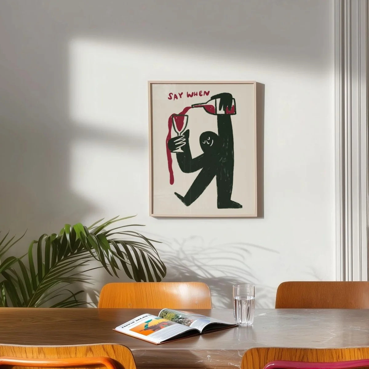 affiche abstraite moderne toile sans cadre say when rouge minimaliste salon cuisine