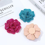 broches fleurs relief strass couleur bleue rose marron adhésif élégantes vêtements accessoires mode classiques