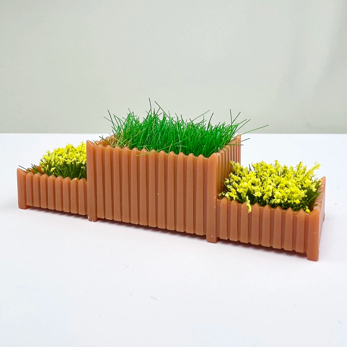 miniature jardin fleurs artificielles potées orange vert blanc rose rouge réalisteextérieur diorama accessoire