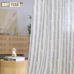 rideau moderne gris blanc rayures horizontales noires translucide salon chambre fenêtre maison