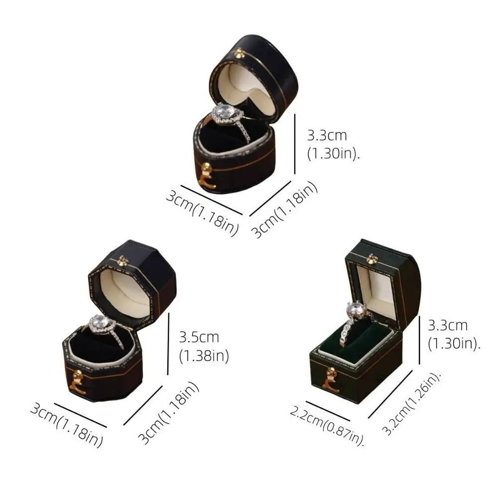 boîtes bijoux simili cuir classiques couleurs vert bordeaux rose anneaux mariage