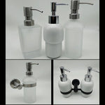 distributeur savon liquide verre blanc moderne fixation murale sans motif mousse Pompe intégrée clean