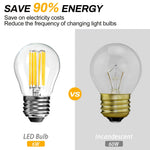 ampoules led filament blanc vintage opalescent e27 2700k transparentes jaune doré 25000h 6w