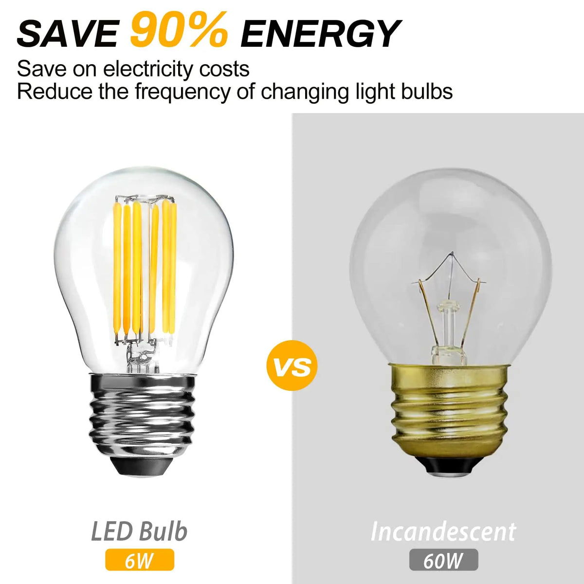 ampoules led filament blanc vintage opalescent e27 2700k transparentes jaune doré 25000h 6w
