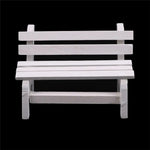 mini banc bois blanc simple décoration intérieure artisanal pastoral miniature jardin figuration