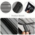 rideau porte magnétique maille fine noir anti moustiques été moderne adhésif 90x210cm opacité