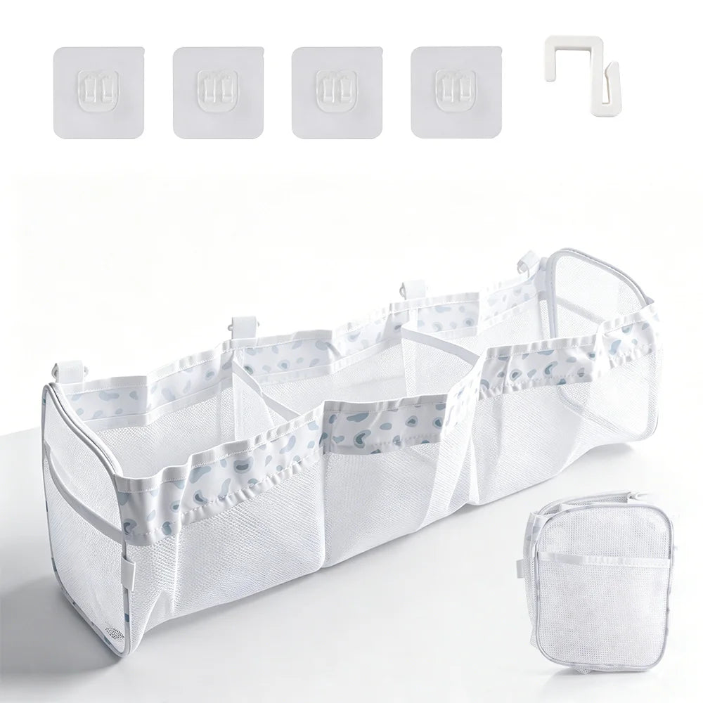 organisateur jouets bain rose maille rapide séchage compartiments poche pratique moderne