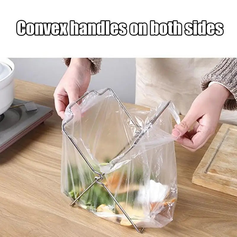 seau cuisine pliable acier inoxydable porte poubelle serviettes organisateur argenté domestique convexe poignées récupération