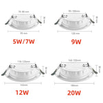 spots led 12w 20w 4000k 6500k blanc moderne encastrables clips câble alimentation
