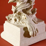 statue lion décorative bois imitation détaillée moderne ornement entrée beige doré argenté