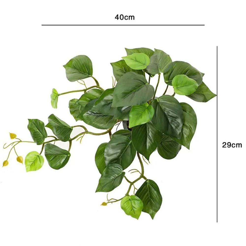 plante artificielle feuilles vertes moderne pot rouge extérieur intérieur décoration