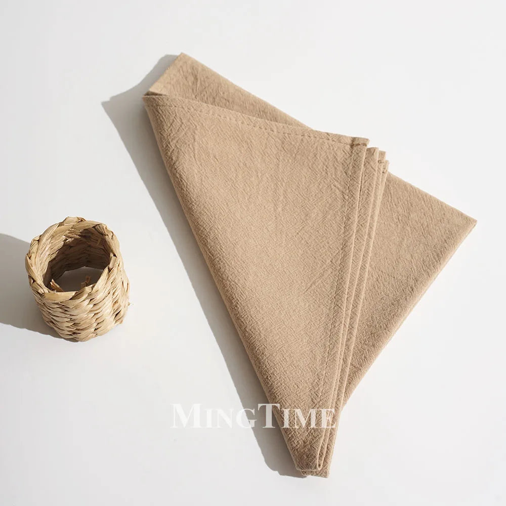 serviettes coton unies réutilisables classiques beige rose vert bleu marine table maison party