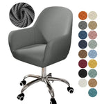 chaise moderne couverture tissu carreaux beige clair protection polyester elasthanne