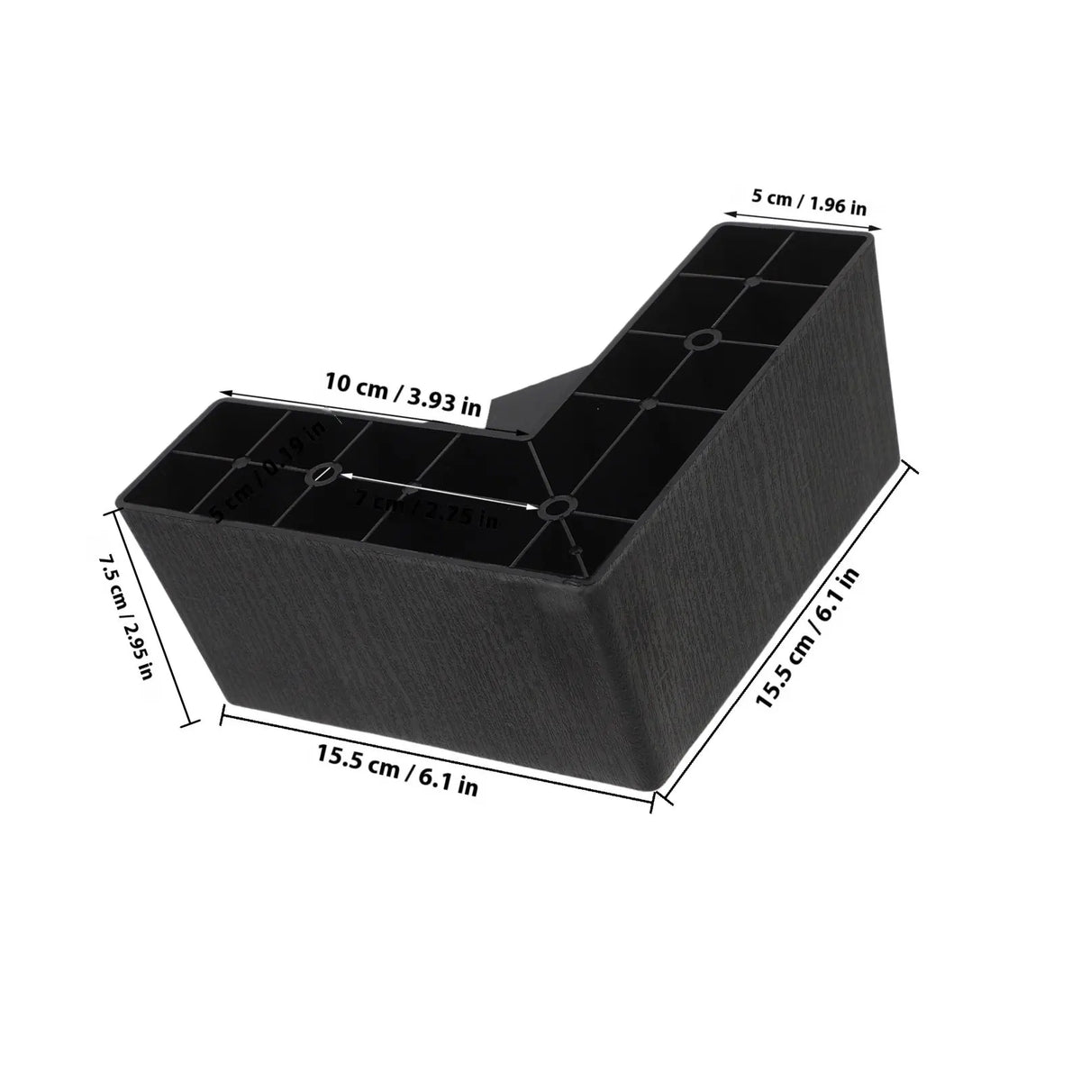 supports d'angle meubles noir industriels modernes trous vis rehausseurs pieds plastique lot quatre