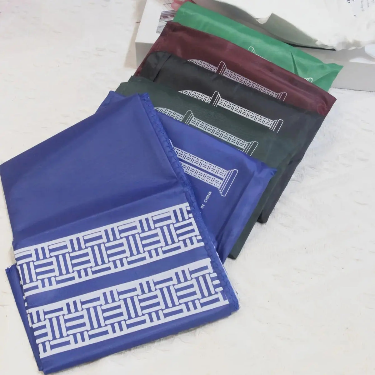 tapis prière géométrique polyester flocage bleu noir prière voyage moderne détachableextérieur pique nique