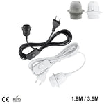 câble d'éclairage interrupteur moderne noir blanc 18m 35m opaques lisses