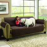 housse canapé marron quiltée réversible anti dérapante 100 polyestère moderne