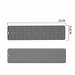 tapis cuisine silicone moderne noir gris rose jaune blanc vert rayures horizontales
