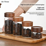pot conserves verre transparent couvercle bois poignée moderne minimaliste almacenamiento alimentos