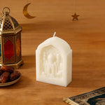 bougies aromathérapie blanches rayures architecturales classiques opaques İslam festival decoration