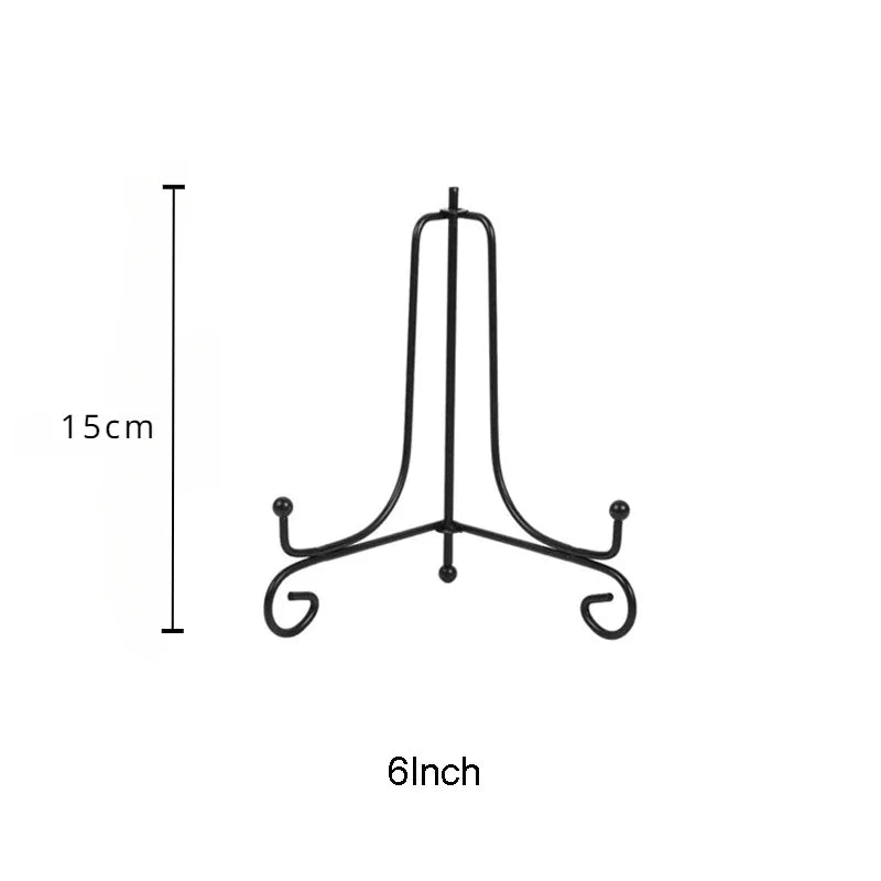 support assiettes noir spirale moderne boutons pieds différentes tailles assiettes compatible présentoir