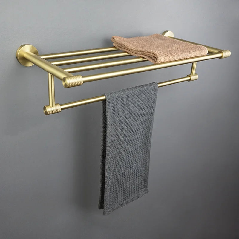 accessoires salle bain doré porte savon porte serviette barre verticale barre horizontale porte verre