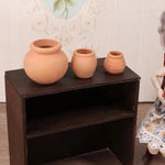 pots céramique miniature rustique pots texte horizontal cannelé décoration enfant jouets cuisine architectural