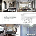 rideau douche moderne blanc texture tissée opaque clips acier inoxydable rallonges vis boulons