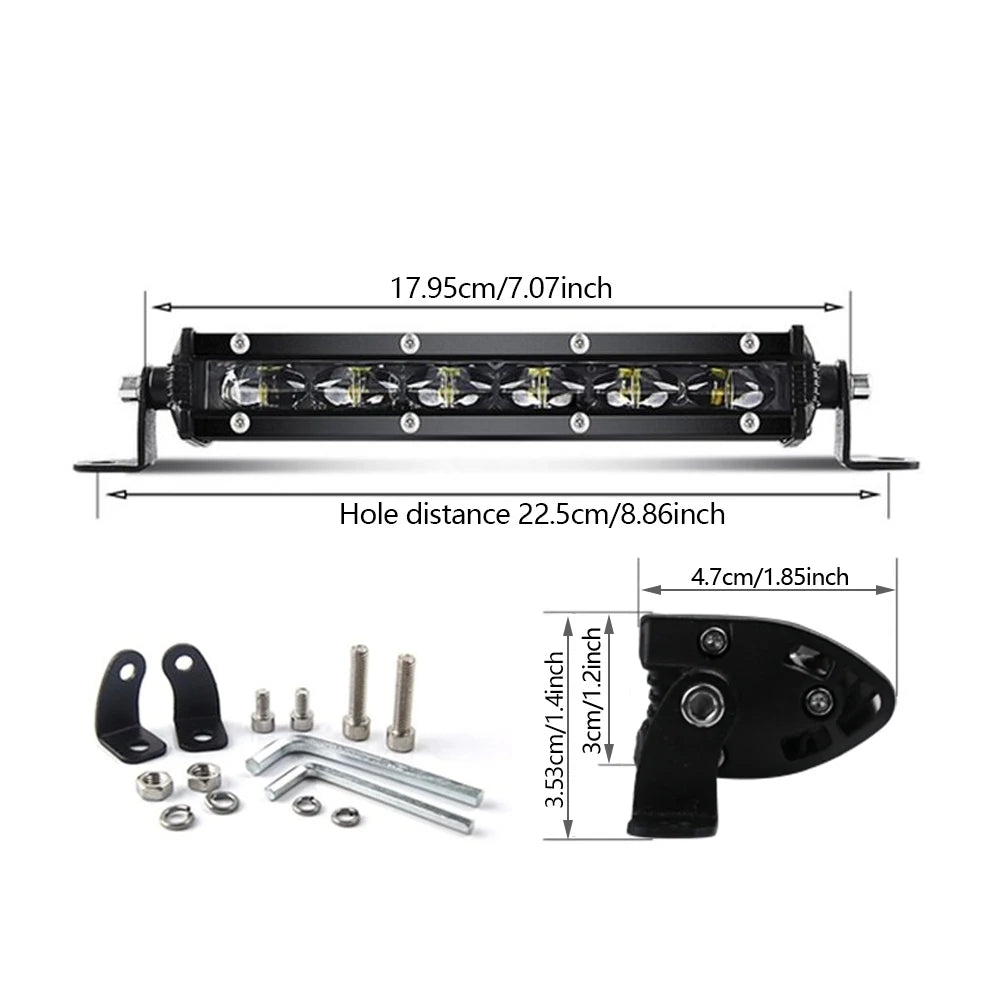 barre lumineuse led courbée 14 pouces 6d reflecteur clips noir moderne