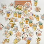 sticker fleur rose blanc violet bleu jaune scrapbooking journal intime papeterie decorative planificateur aesthetic