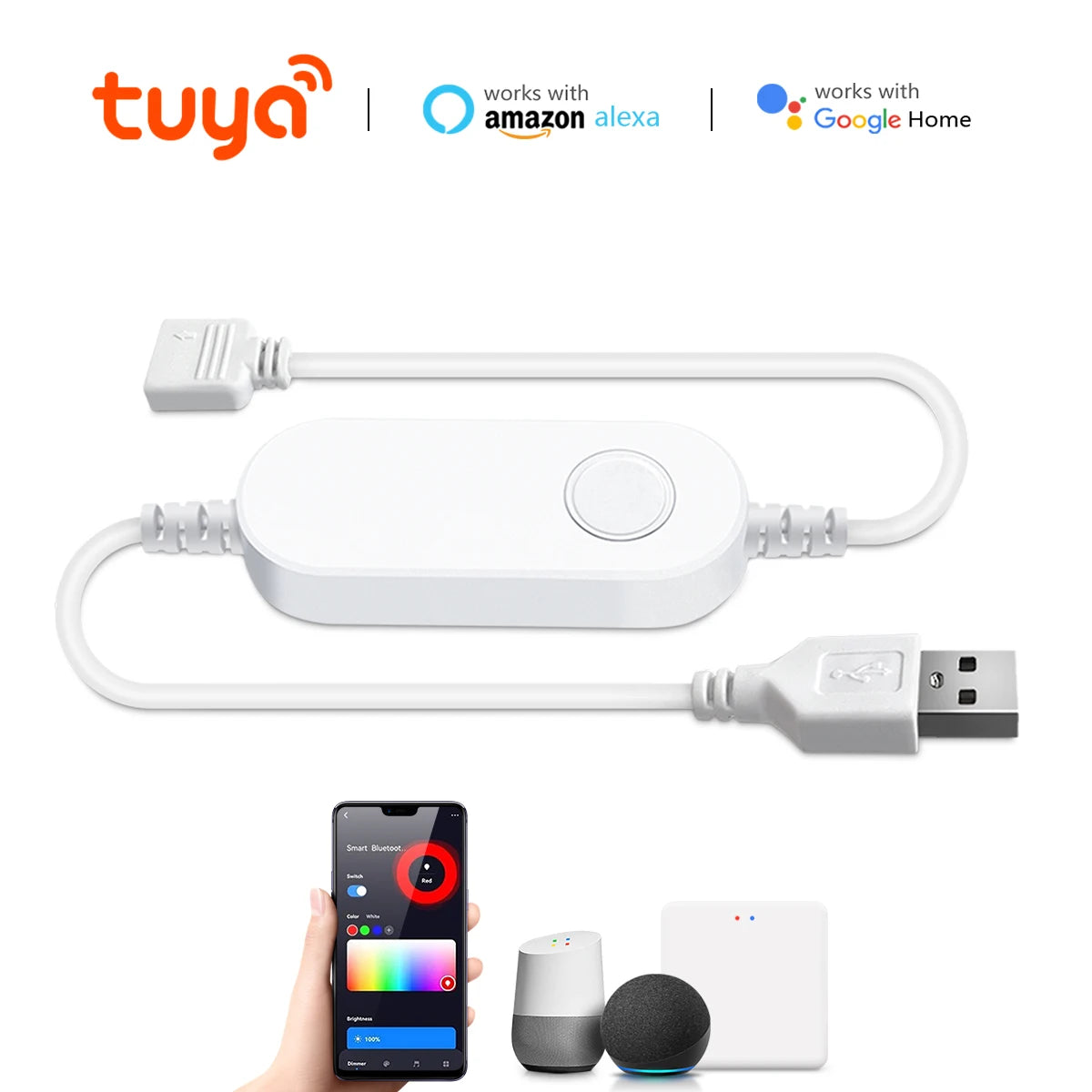 contrôleur led wifi 12v blanc adhésif moderne télécommande alexa google
