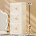 boîte rangement cosmétique tiroirs plastique moderne beige clair panneaux verticaux transparents organisation salon chambre