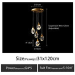 suspension lumineuse moderne transparente dorée facettes géométriques élégante leds