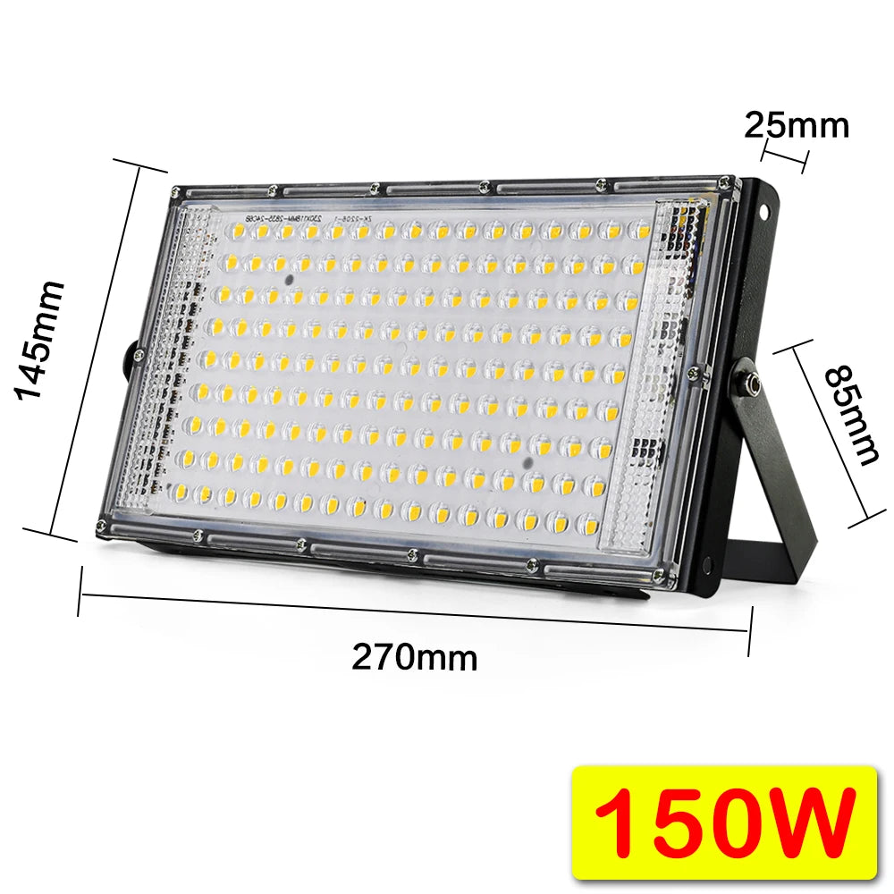 projecteur led ip65 waterproof 100w 150w moderne fixations ølets noir