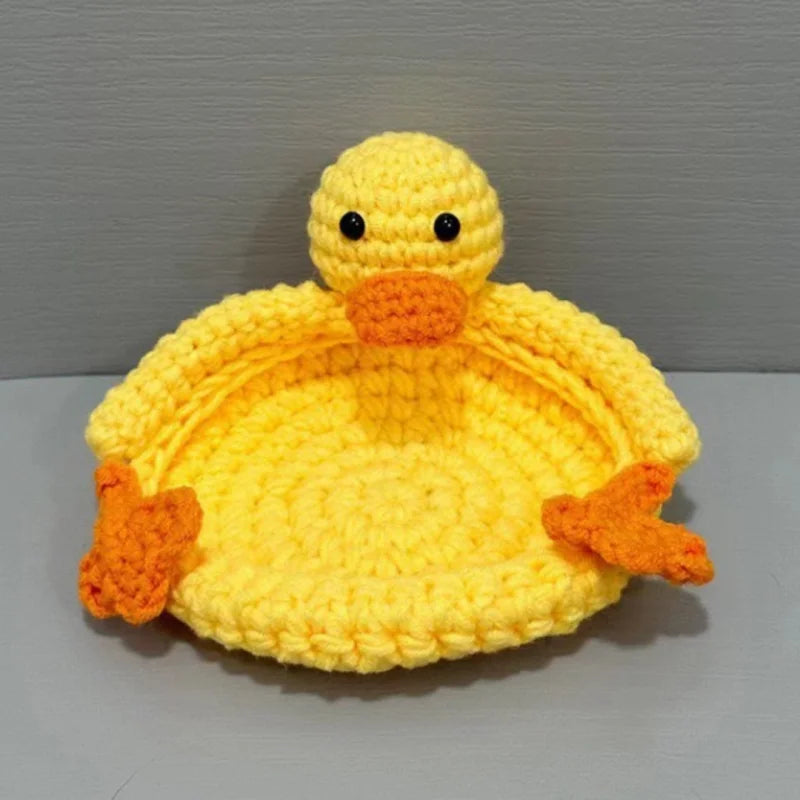 coaster crocheté blanc orange jaune créatif artisanal respectueux environnement maison