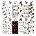 papier autocollant notes musicales blanc noir anniversaire mariage halloween scrapbooking cahier ciseaux stylos