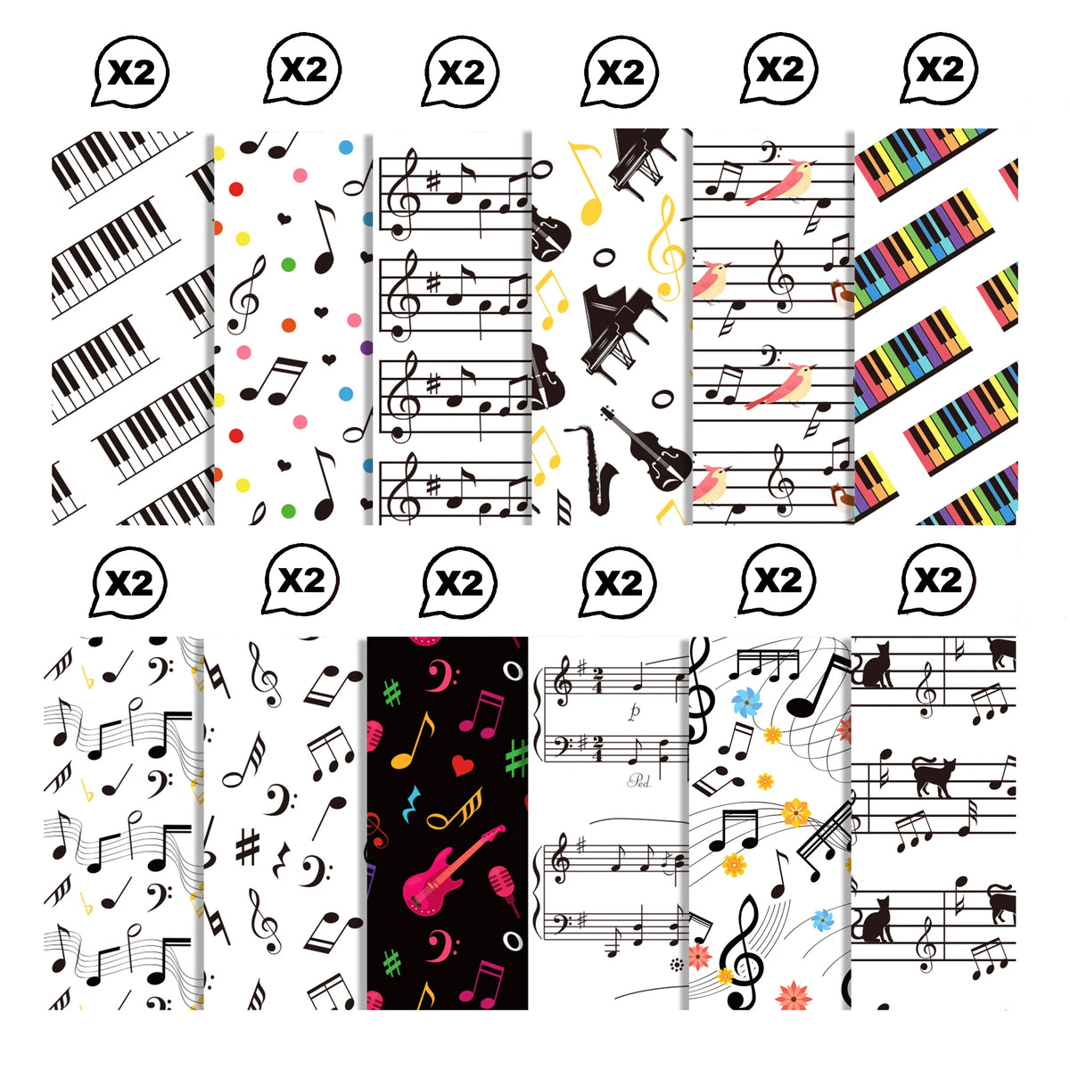 papier autocollant notes musicales blanc noir anniversaire mariage halloween scrapbooking cahier ciseaux stylos