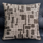 housse coussin marron motif arbre moderne décoration intérieure jacquard polyester 30x50cm 45x45cm fixations