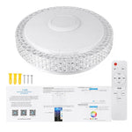 lampe led moderne blanches éclairage rgb bluetooth télécommande chambre coucher murale